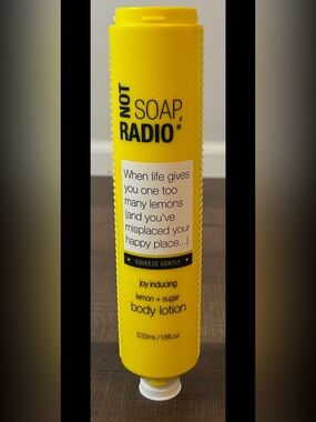 NEW Not Soap Radio Lemon + Sugar Body Lotion 18oz Found At Hilton Hotels